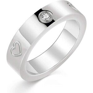 Love Friendship Ring 18K Gold Silver Rose Plated Cubic Zirconia for Women